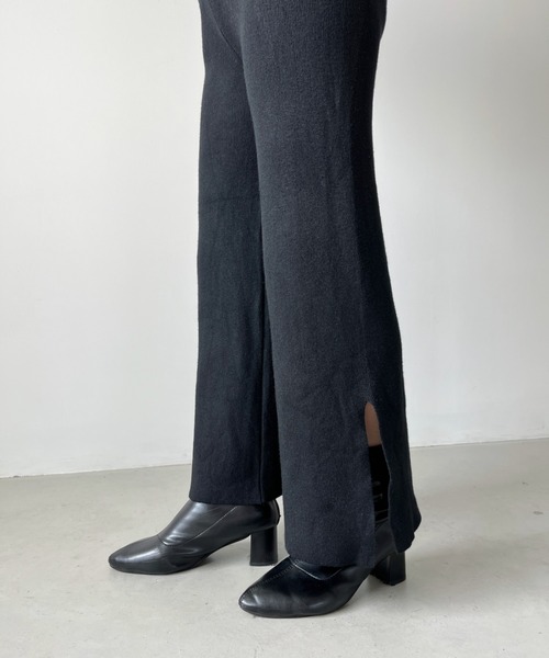 CLEA（クレア）の「スリットイージーニットパンツレギンス（レギンス/スパッツ・レディース・ブラック/ブラウン・FREE）」の5枚目の写真