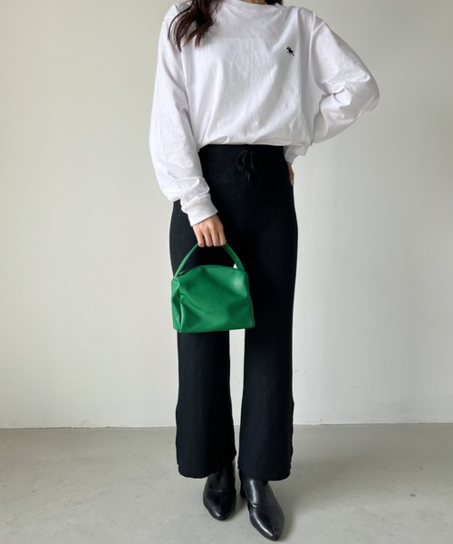 CLEA（クレア）の「スリットイージーニットパンツレギンス（レギンス/スパッツ・レディース・ブラック/ブラウン・FREE）」の7枚目の写真