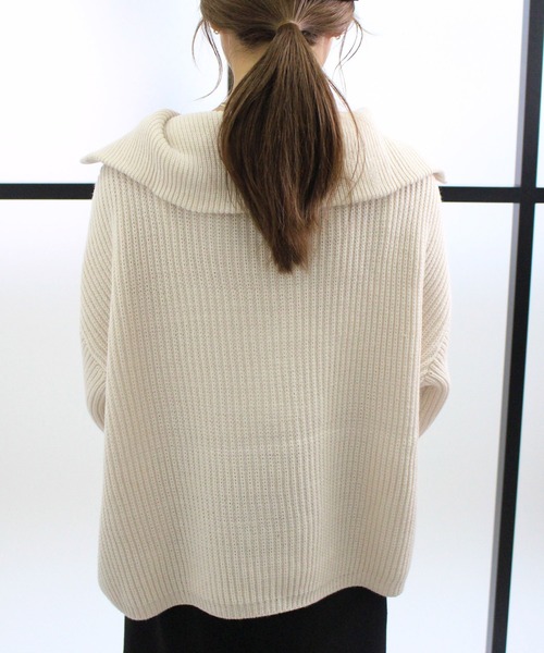 MLI'A（エムリア）の「ハーフZIPプルオーバーニット（ニット/セーター・レディース・アイボリー/ブラック/ブラウン/パープル/ピンク・M）」の17枚目の写真