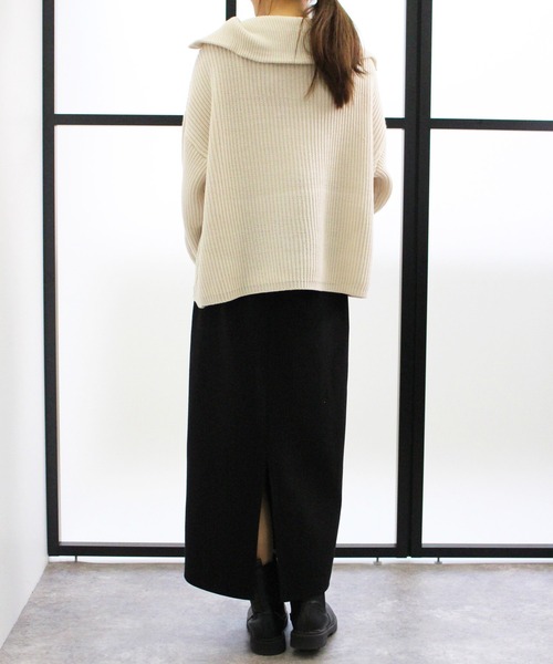 MLI'A（エムリア）の「ハーフZIPプルオーバーニット（ニット/セーター・レディース・アイボリー/ブラック/ブラウン/パープル/ピンク・M）」の18枚目の写真