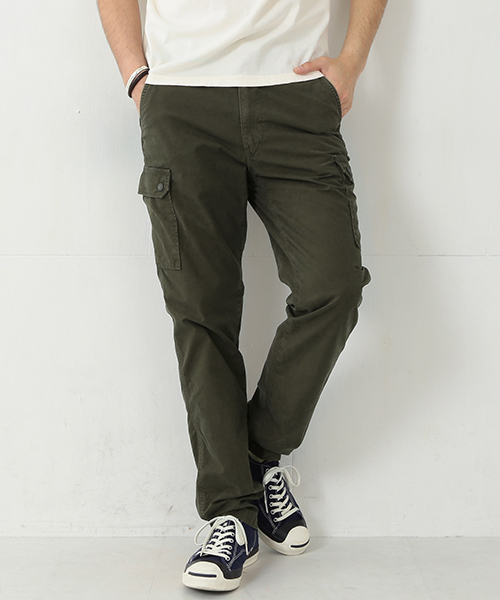 sage de cret（サージュデクレ）の「◎sage de cret / テーパード カーゴパンツ（カーゴパンツ・メンズ・オリーブ/ホワイト・SMALL/MEDIUM/LARGE）」の2枚目の写真