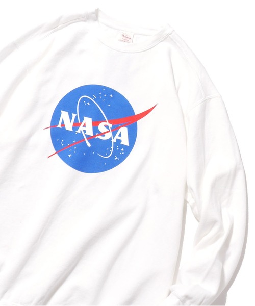 ＋81BRANCA（ハチイチブランカ）の「別注：+81BRANCA/ハチイチブランカ×NASA VINTAGE LIKE クルーネックスエット（スウェット・レディース・スミクロ/ホワイト/グレイッシュブルー・XL/L/M）」の13枚目の写真