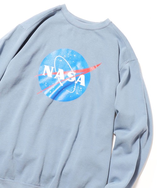 ＋81BRANCA（ハチイチブランカ）の「別注：+81BRANCA/ハチイチブランカ×NASA VINTAGE LIKE クルーネックスエット（スウェット・レディース・スミクロ/ホワイト/グレイッシュブルー・XL/L/M）」の17枚目の写真