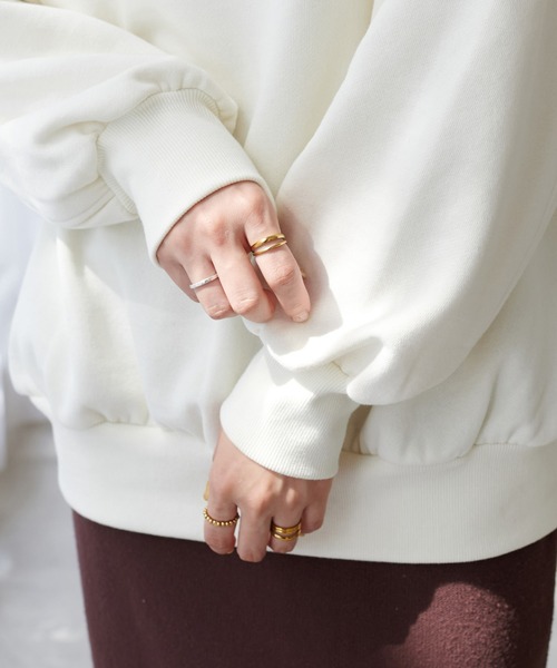 DISCOAT（ディスコート）の「裏起毛刺繍ロゴスウェット（スウェット・レディース・パープル/ネイビー/オフホワイト/ライトベージュ・FREE）」の16枚目の写真