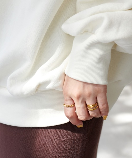 DISCOAT（ディスコート）の「裏起毛刺繍ロゴスウェット（スウェット・レディース・パープル/ネイビー/オフホワイト/ライトベージュ・FREE）」の18枚目の写真