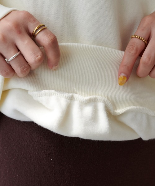 DISCOAT（ディスコート）の「裏起毛刺繍ロゴスウェット（スウェット・レディース・パープル/ネイビー/オフホワイト/ライトベージュ・FREE）」の19枚目の写真