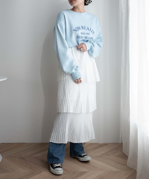 WEGO（ウィゴー）の「WEGO/【一部店限定】ティアードロングスカート（スカート・レディース・ブラック/ホワイト・FREE）」の6枚目の写真