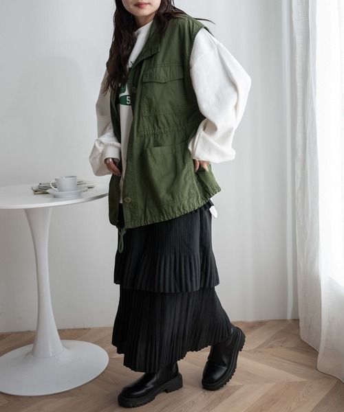 WEGO（ウィゴー）の「WEGO/【一部店限定】ティアードロングスカート（スカート・レディース・ブラック/ホワイト・FREE）」の14枚目の写真