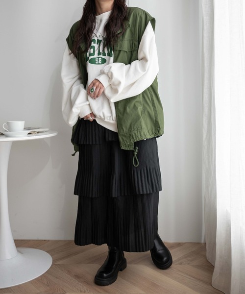 WEGO（ウィゴー）の「WEGO/【一部店限定】ティアードロングスカート（スカート・レディース・ブラック/ホワイト・FREE）」の11枚目の写真