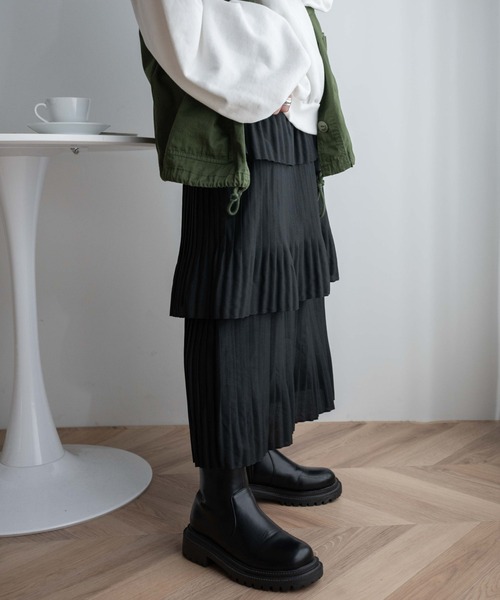 WEGO（ウィゴー）の「WEGO/【一部店限定】ティアードロングスカート（スカート・レディース・ブラック/ホワイト・FREE）」の10枚目の写真