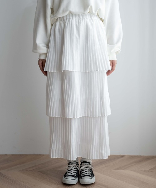 WEGO（ウィゴー）の「WEGO/【一部店限定】ティアードロングスカート（スカート・レディース・ブラック/ホワイト・FREE）」の18枚目の写真