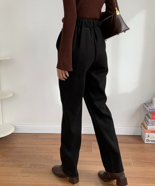 ECLIN(エクラン)の「ニットメルトンセンタープレスセミワイドパンツ(その他パンツ・レディース・アイボリー/ブラック/ベージュ/ブラウン・S/L/M)」の19枚目の写真