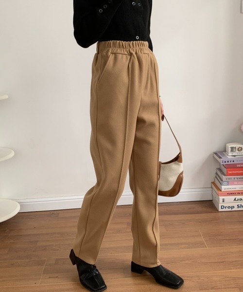 ECLIN(エクラン)の「ニットメルトンセンタープレスセミワイドパンツ(その他パンツ・レディース・アイボリー/ブラック/ベージュ/ブラウン・S/L/M)」の21枚目の写真