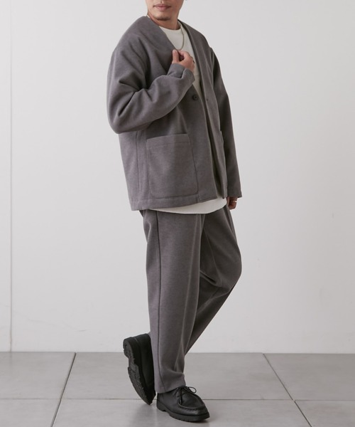 CIAOPANIC TYPY（チャオパニックティピー）の「□ニットメルトンノーカラージャケット（ノーカラージャケット・メンズ・ブラック/グレー/キャメル・M/L）」の9枚目の写真