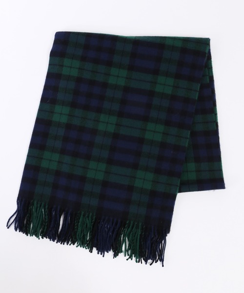 WC（ダブル シー）の「チェックマフラー（ストール/ショール・レディース・ブラック/アイボリー/ピンク/グリーン/レッド/ブラウン・FREE）」の11枚目の写真