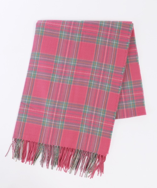 WC（ダブル シー）の「チェックマフラー（ストール/ショール・レディース・ブラック/アイボリー/ピンク/グリーン/レッド/ブラウン・FREE）」の22枚目の写真