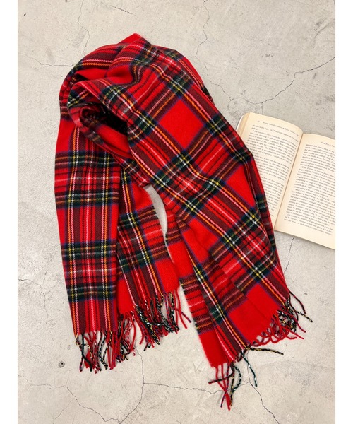 WC（ダブル シー）の「チェックマフラー（ストール/ショール・レディース・ブラック/アイボリー/ピンク/グリーン/レッド/ブラウン・FREE）」の16枚目の写真