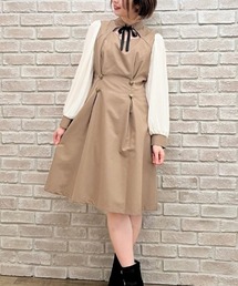 axes femme POETIQUE | チョーカーデザイン連釦ワンピース(ワンピース)