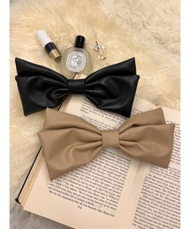 フェイクレザービッグリボンバレッタ