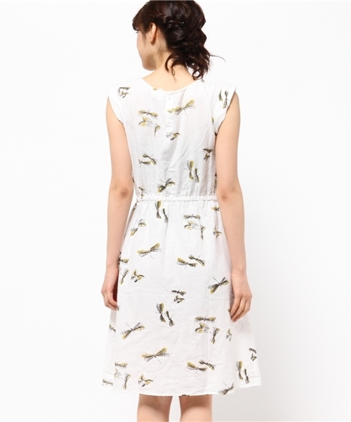 CIAOPANIC（チャオパニック）の「【Ciaopanic】　トンボ柄OP（ワンピース・レディース・オフホワイト/ライトグレー・FREE）」の5枚目の写真