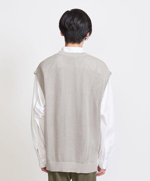 info. BEAUTY&YOUTH（インフォビューティアンドユース）の「【WEB限定】 ＜info. BEAUTY&YOUTH＞ ルーズシルエット メッシュ ベスト（ベスト・メンズ・ベージュ/ブラック・S/M/L）」の7枚目の写真