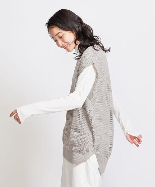 info. BEAUTY&YOUTH（インフォビューティアンドユース）の「【WEB限定】 ＜info. BEAUTY&YOUTH＞ ルーズシルエット メッシュ ベスト（ベスト・メンズ・ベージュ/ブラック・S/M/L）」の13枚目の写真