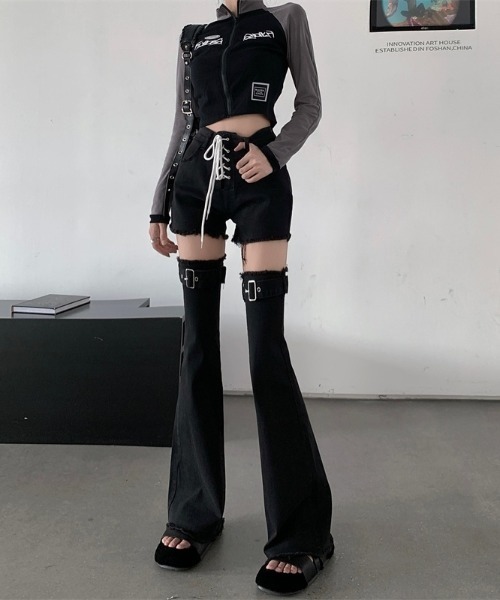 週末限定doublet シルクデニム テーパードパンツ ブラック ベルト付き　S 楽天市場】≪特別price≫ベルト付きタックデニム ☆ デニム