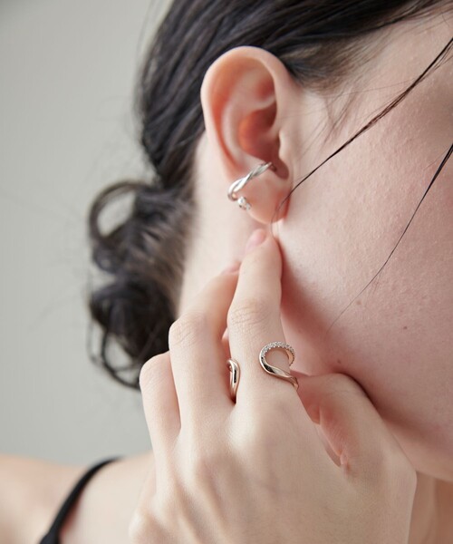 ete デイアップ パール&ビジュー リング/リングカフ セット ete（エテ）の「デイアップ パール&ビジュー リング/リングカフ セット