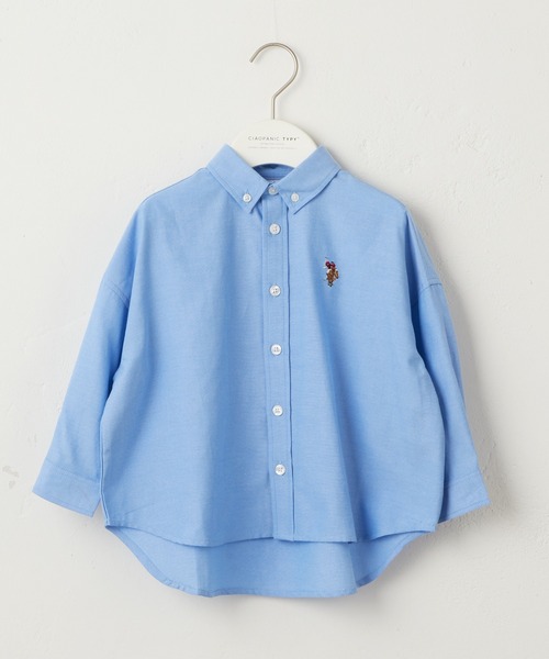 U.S. POLO ASSN.(ユーエスポロアッスン)の「【KIDS】【U.S. POLO ASSN/ユーエスポロアッスン】刺繍オックスボタンダウンオーバーシャツ(シャツ/ブラウス・キッズ・ブルー/ホワイト/イエロー・140/150/120/100)」の7枚目の写真