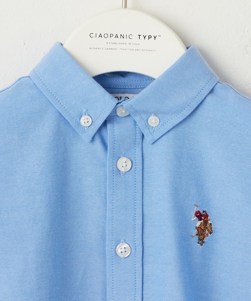U.S. POLO ASSN.(ユーエスポロアッスン)の「【KIDS】【U.S. POLO ASSN/ユーエスポロアッスン】刺繍オックスボタンダウンオーバーシャツ(シャツ/ブラウス・キッズ・ブルー/ホワイト/イエロー・140/150/120/100)」の8枚目の写真