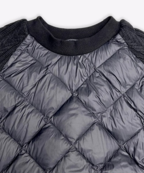 TAION(タイオン)の「【TAION】 ダウン+ニット+スウェット クルーネック プルオーバー / DOWN+KNIT+SWEAT CREW NECK PULLOVER(スウェット・メンズ・ブラック・2/3/4)」の3枚目の写真