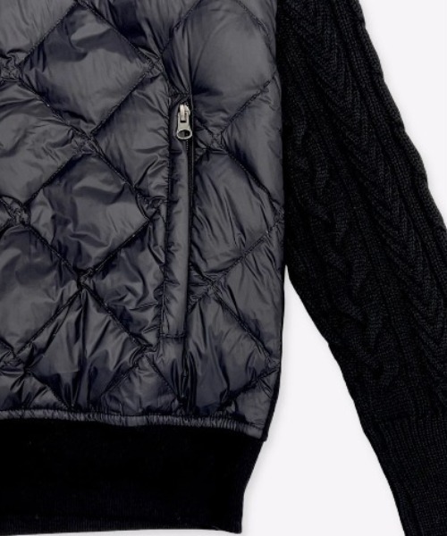 TAION(タイオン)の「【TAION】 ダウン+ニット+スウェット クルーネック プルオーバー / DOWN+KNIT+SWEAT CREW NECK PULLOVER(スウェット・メンズ・ブラック・2/3/4)」の6枚目の写真