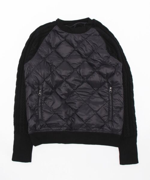 TAION(タイオン)の「【TAION】 ダウン+ニット+スウェット クルーネック プルオーバー / DOWN+KNIT+SWEAT CREW NECK PULLOVER(スウェット・メンズ・ブラック・2/3/4)」の5枚目の写真