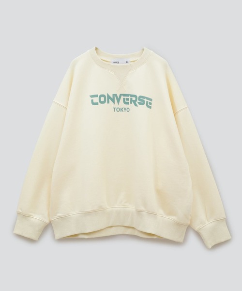 CONVERSE TOKYO（コンバーストウキョウ）の「フロッキーロゴスウェット（スウェット・レディース・アイボリー/チャコールグレー/ブラック・FREE）」の14枚目の写真