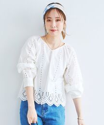 le.coeur blanc | カットワークレースショートブラウス(シャツ/ブラウス)