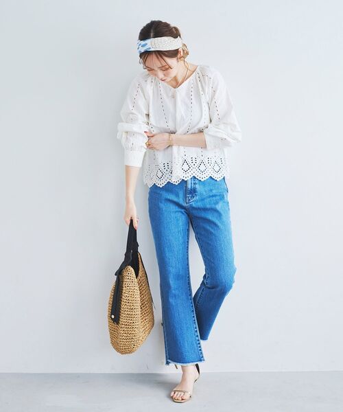 le.coeur blanc(ルクールブラン)の「カットワークレースショートブラウス(シャツ/ブラウス・レディース・オフホワイト/ブラック・38)」の13枚目の写真