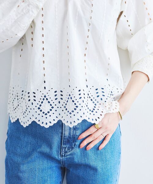 le.coeur blanc(ルクールブラン)の「カットワークレースショートブラウス(シャツ/ブラウス・レディース・オフホワイト/ブラック・38)」の17枚目の写真
