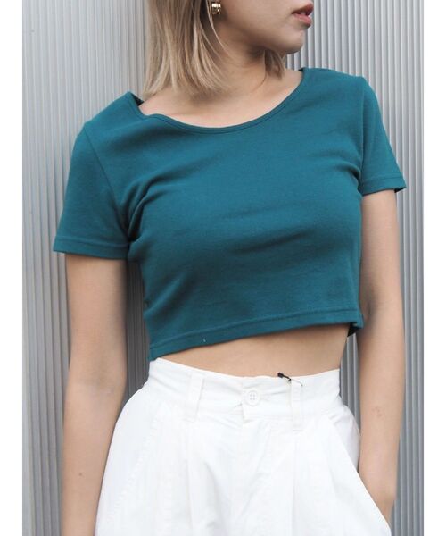 EVRIS(エヴリス)の「BASICシンプルショートTシャツ(Tシャツ/カットソー・レディース・ホワイト/ブラック/ブルー/ベージュ/グレー/ピンク/コバルトブルー・FREE)」の1枚目の写真