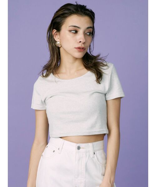 EVRIS(エヴリス)の「BASICシンプルショートTシャツ(Tシャツ/カットソー・レディース・ホワイト/ブラック/ブルー/ベージュ/グレー/ピンク/コバルトブルー・FREE)」の8枚目の写真