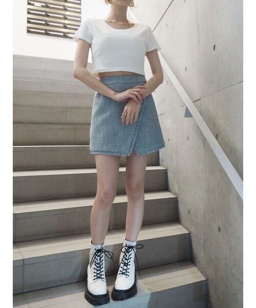 EVRIS(エヴリス)の「BASICシンプルショートTシャツ(Tシャツ/カットソー・レディース・ホワイト/ブラック/ブルー/ベージュ/グレー/ピンク/コバルトブルー・FREE)」の17枚目の写真