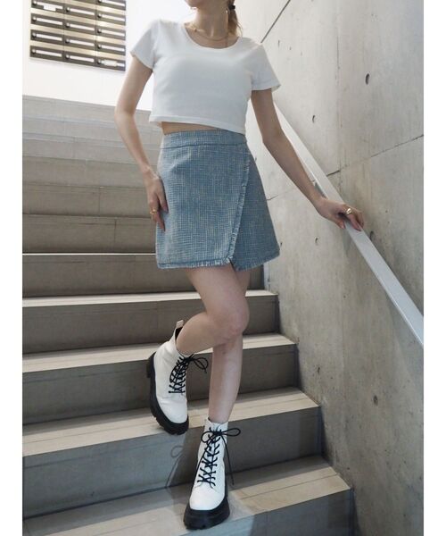 EVRIS(エヴリス)の「BASICシンプルショートTシャツ(Tシャツ/カットソー・レディース・ホワイト/ブラック/ブルー/ベージュ/グレー/ピンク/コバルトブルー・FREE)」の18枚目の写真