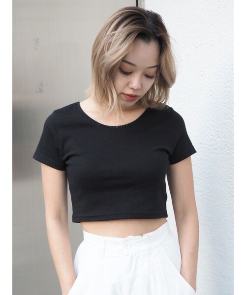 EVRIS(エヴリス)の「BASICシンプルショートTシャツ(Tシャツ/カットソー・レディース・ホワイト/ブラック/ブルー/ベージュ/グレー/ピンク/コバルトブルー・FREE)」の19枚目の写真