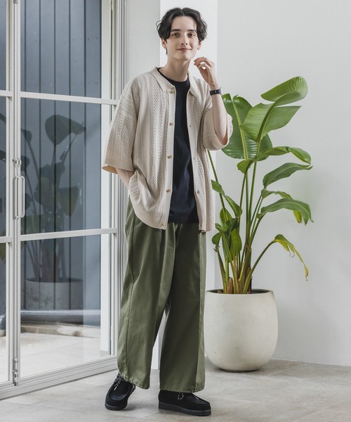 RAGEBLUE（レイジブルー）の「透かし編みニットシャツカーディガン（カーディガン/ボレロ・メンズ・ブラック/オレンジ/ホワイト/グリーン/ブルー・MEDIUM/LARGE）」の12枚目の写真