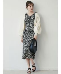 LAGUNAMOON | ショルダーシャーリングフラワーワンピース(ワンピース)