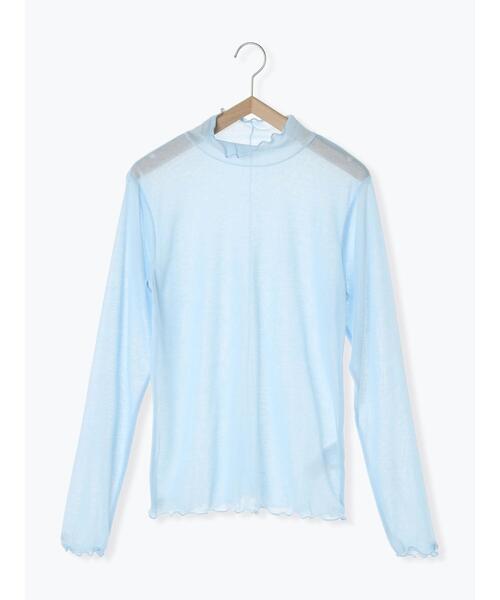 ehka sopo（エヘカソポ）の「シアーテレコハイネックプルオーバー（ニット/セーター・レディース・キナリ/ベージュ/サックスブルー/ブラック・ﾌﾘ-）」の13枚目の写真