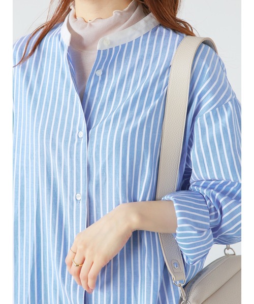 ehka sopo（エヘカソポ）の「シアーテレコハイネックプルオーバー（ニット/セーター・レディース・キナリ/ベージュ/サックスブルー/ブラック・ﾌﾘ-）」の3枚目の写真