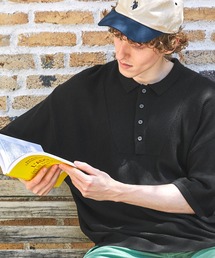 EMMA CLOTHES | 切替ミリタリージープニットポロシャツ EMMA CLOTHES 2023SS(ポロシャツ)