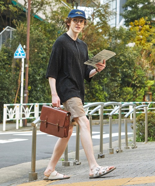 EMMA CLOTHES(エマクローズ)の「切替ミリタリージープニットポロシャツ(ポロシャツ・メンズ・ブラック/モカ/オリーブ/アイボリー/ブラック系1・M/L)」の12枚目の写真