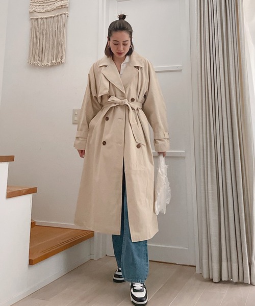 Vicente（ヴィセンテ）の「Spring cotton trench coat（トレンチコート・レディース・ベージュ/オフホワイト・FREE）」の8枚目の写真