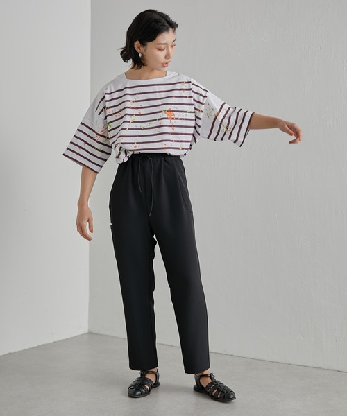MONT KEMMEL(モンケメル)の「《別注》【MONT KEMMEL(モン ケメル)】ペイントボーダーTシャツ(Tシャツ/カットソー・レディース・ホワイト系1/ブラック/ホワイト/ホワイト×ブラック・FREE)」の6枚目の写真